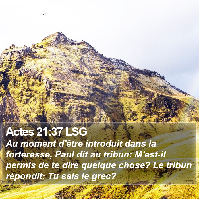 Actes 21:37 LSG Bible Study