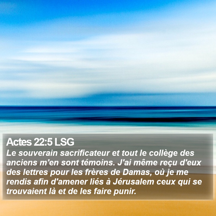 Actes 22:5 LSG Bible Study