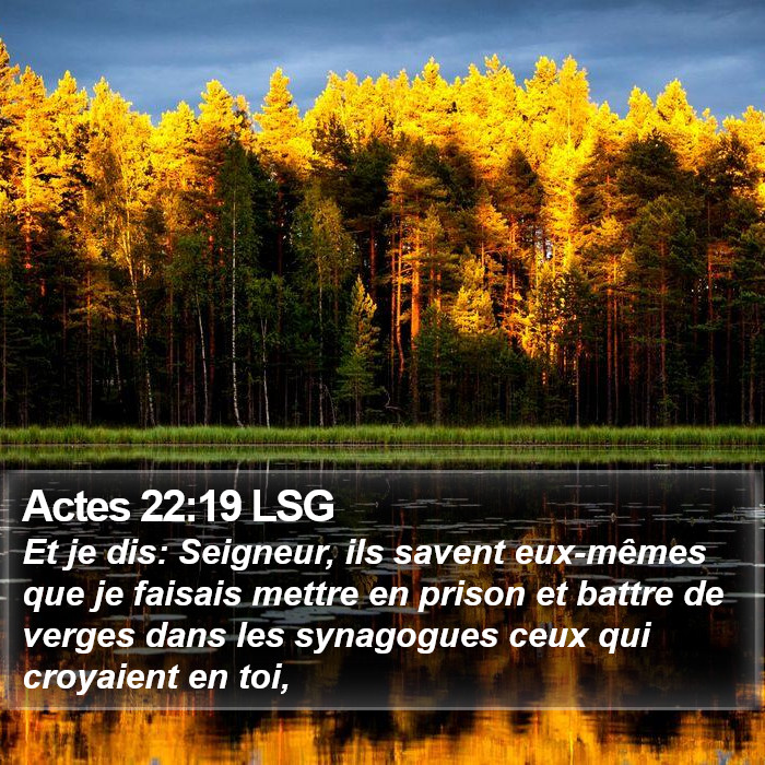 Actes 22:19 LSG Bible Study
