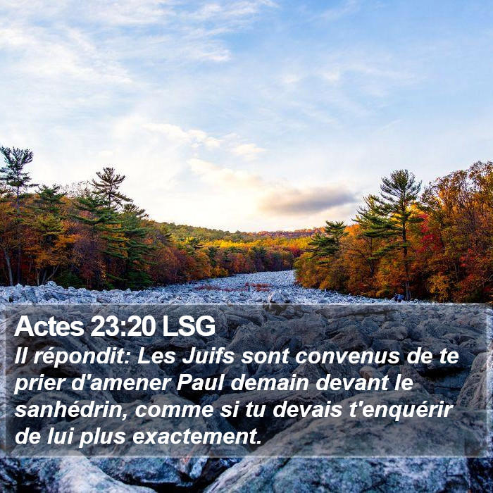 Actes 23:20 LSG Bible Study