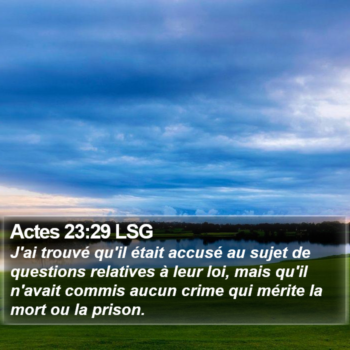 Actes 23:29 LSG Bible Study