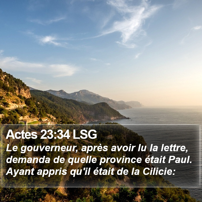 Actes 23:34 LSG Bible Study