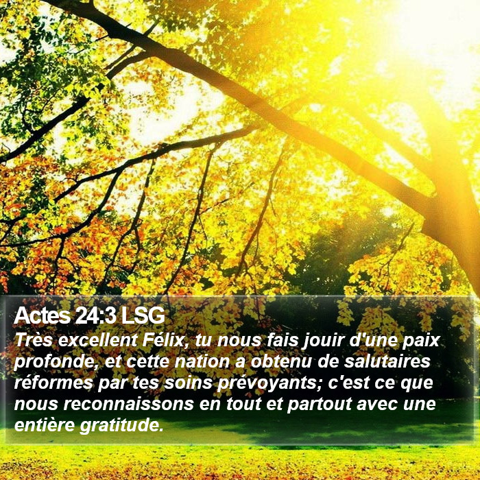 Actes 24:3 LSG Bible Study