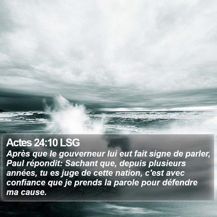 Actes 24:10 LSG Bible Study