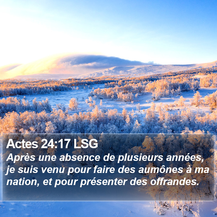 Actes 24:17 LSG Bible Study