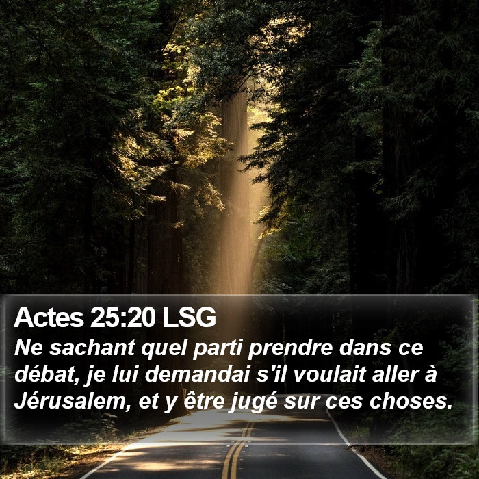 Actes 25:20 LSG Bible Study