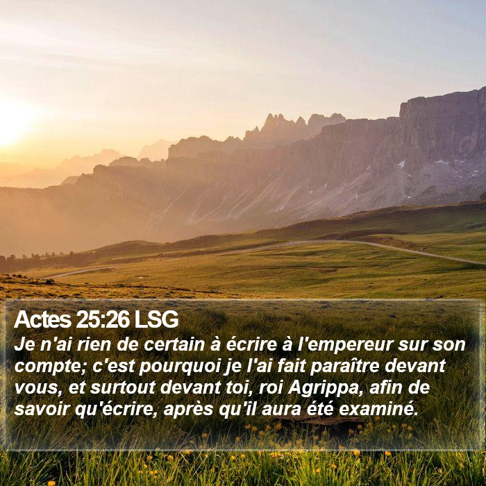 Actes 25:26 LSG Bible Study