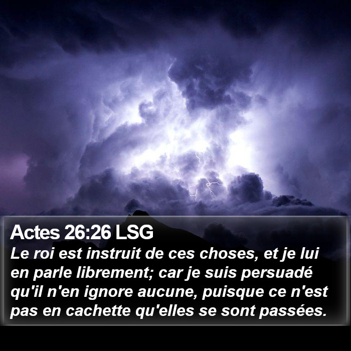 Actes 26:26 LSG Bible Study