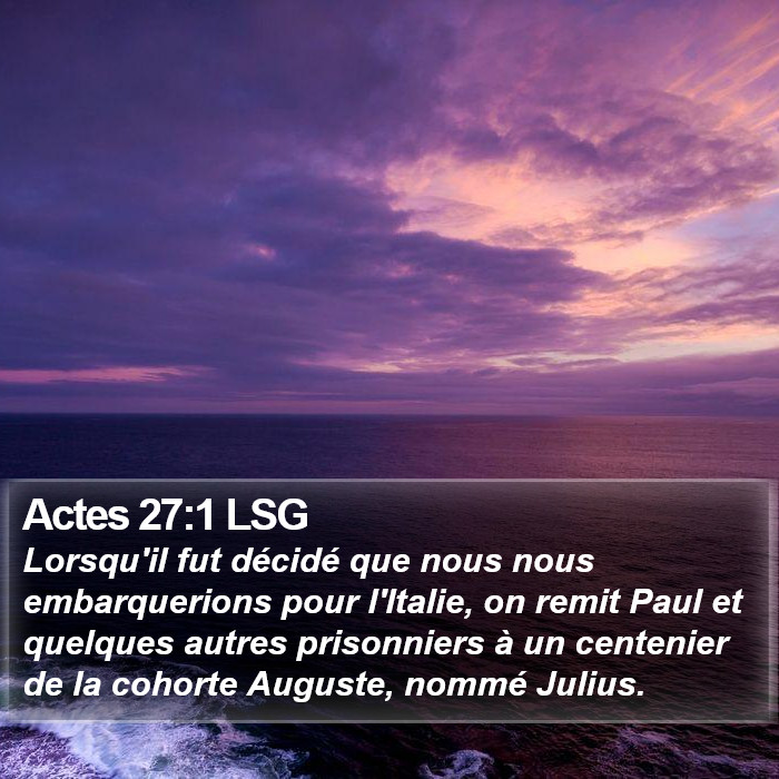 Actes 27:1 LSG Bible Study