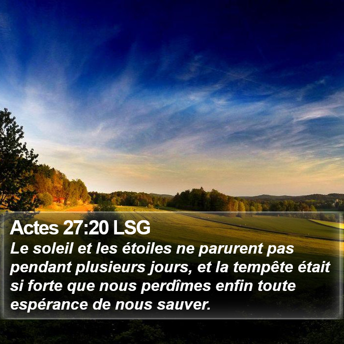 Actes 27:20 LSG Bible Study