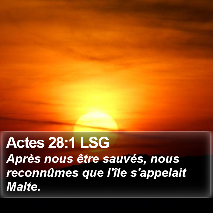 Actes 28:1 LSG Bible Study
