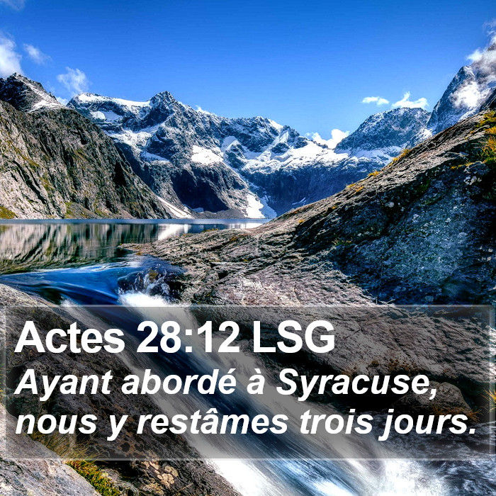 Actes 28:12 LSG Bible Study