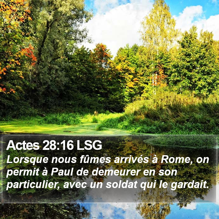 Actes 28:16 LSG Bible Study