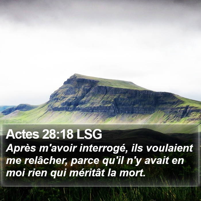 Actes 28:18 LSG Bible Study