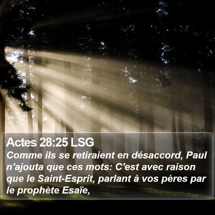 Actes 28:25 LSG Bible Study