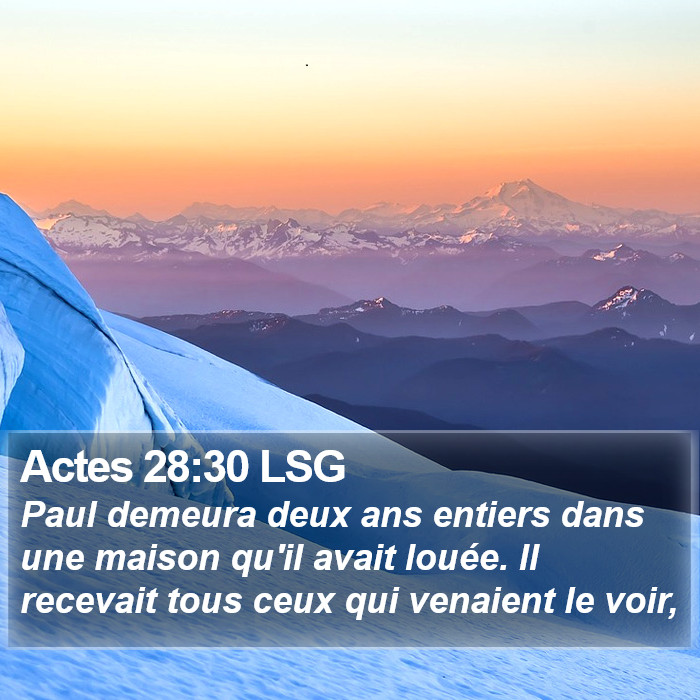 Actes 28:30 LSG Bible Study
