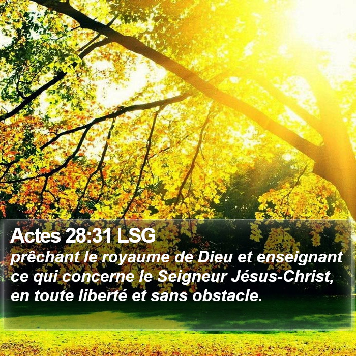 Actes 28:31 LSG Bible Study