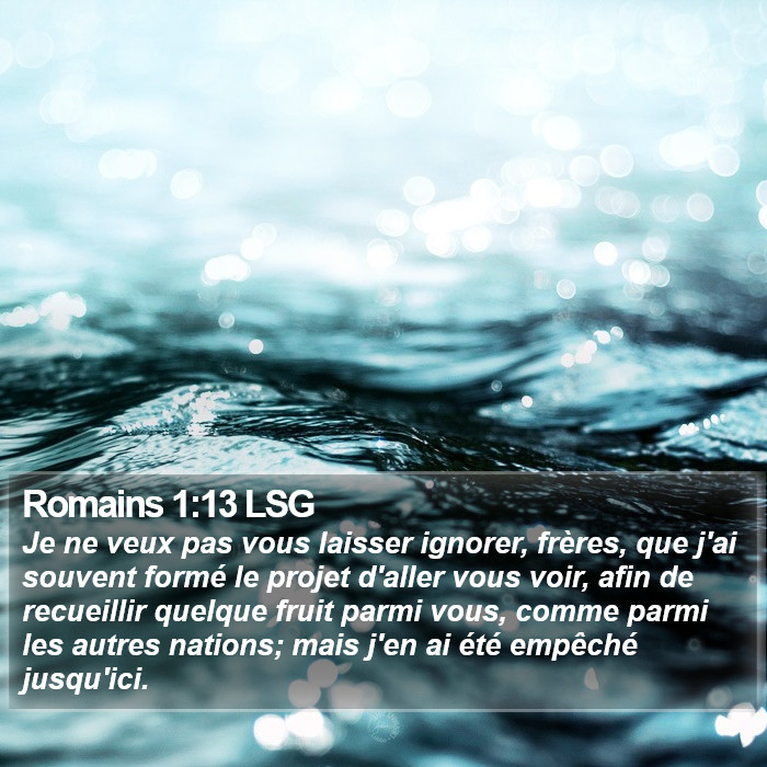 Romains 1:13 LSG Bible Study