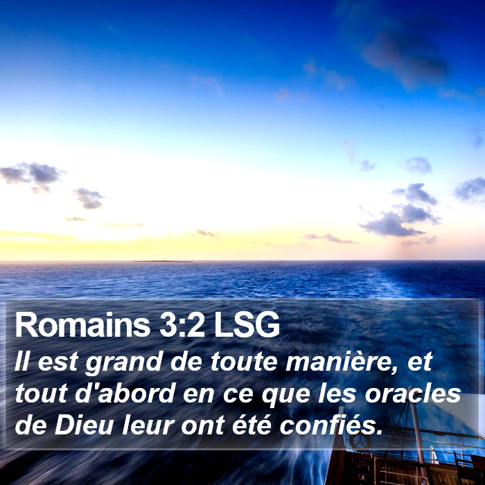 Romains 3:2 LSG Bible Study