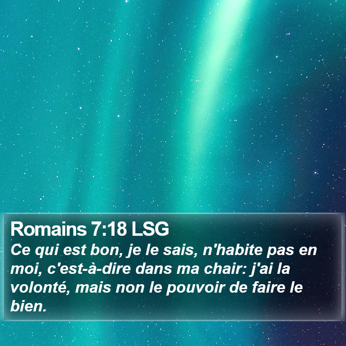 Romains 7:18 LSG Bible Study