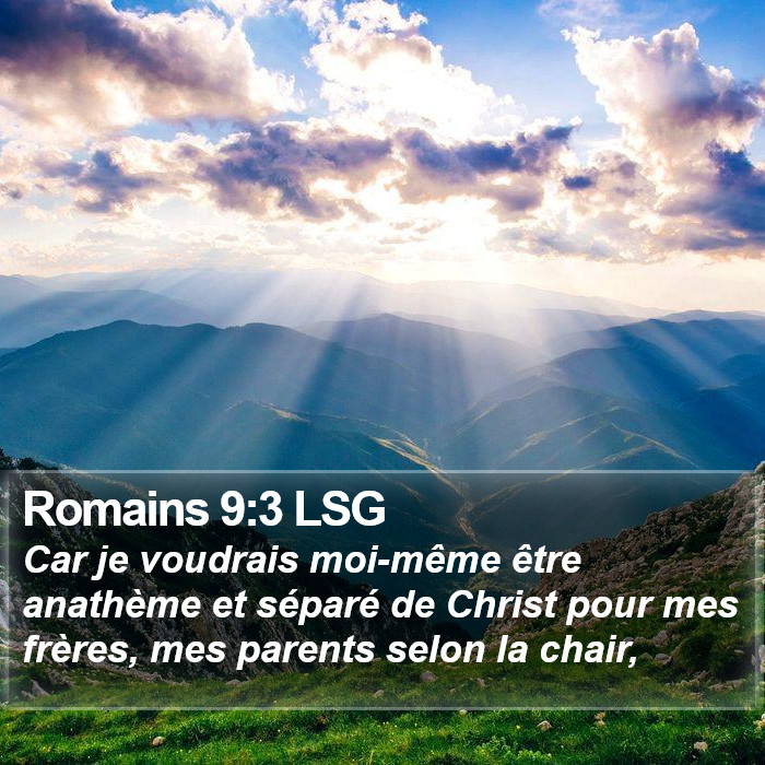Romains 9:3 LSG Bible Study