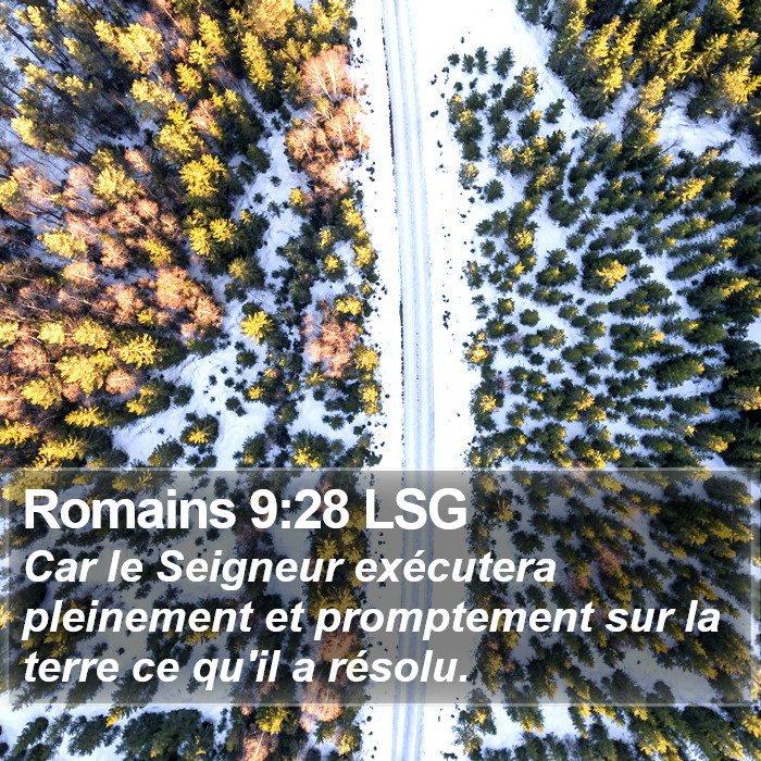 Romains 9:28 LSG Bible Study