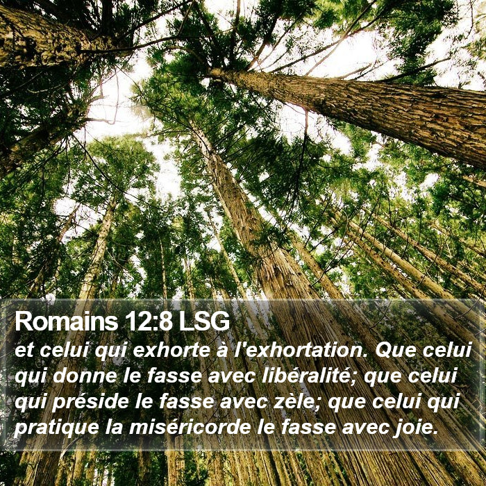 Romains 12:8 LSG Bible Study