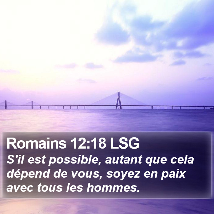 Romains 12:18 LSG Bible Study