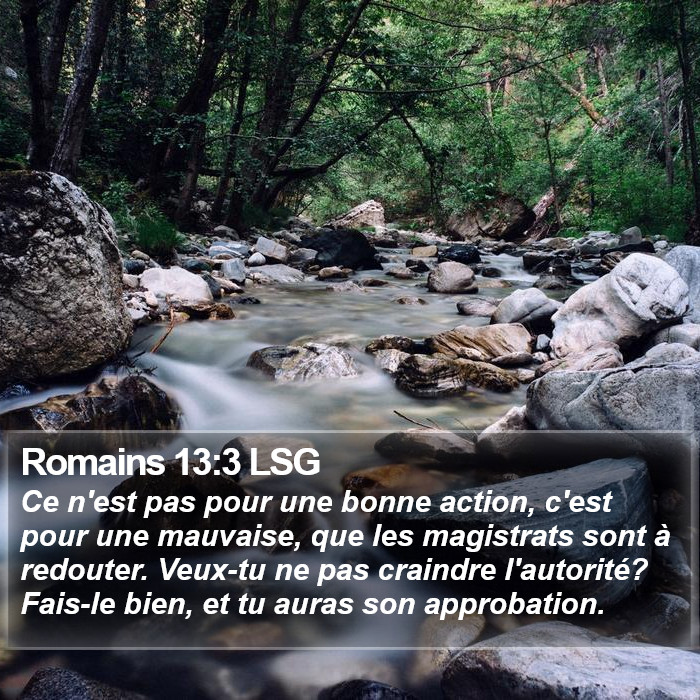 Romains 13:3 LSG Bible Study