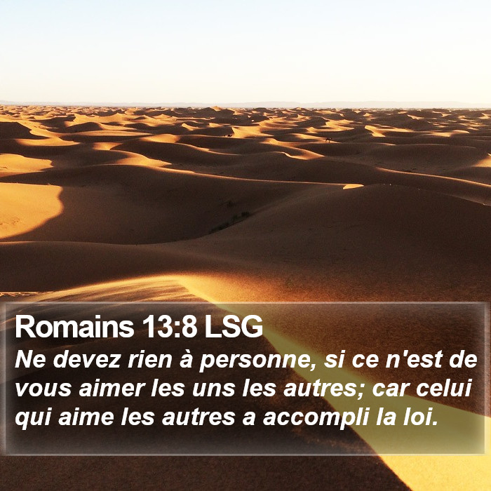 Romains 13:8 LSG Bible Study