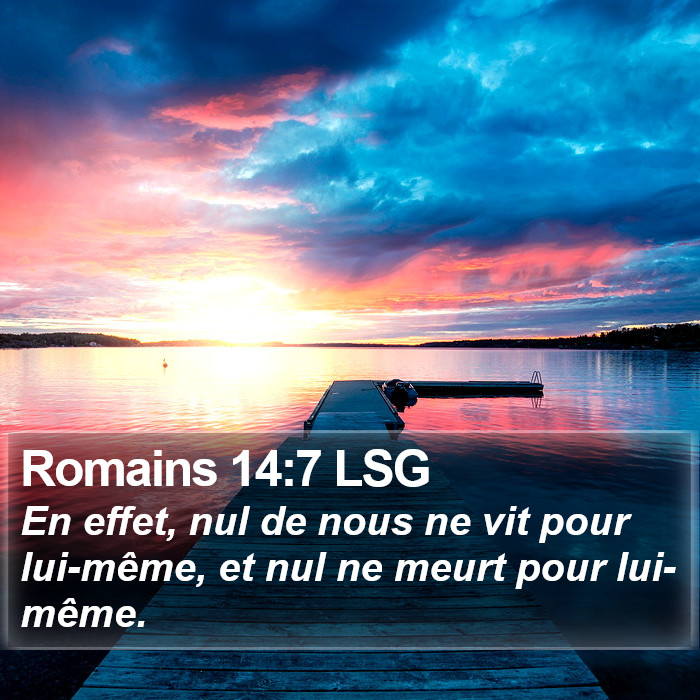 Romains 14:7 LSG Bible Study