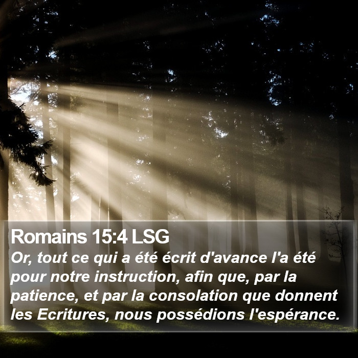 Romains 15:4 LSG Bible Study
