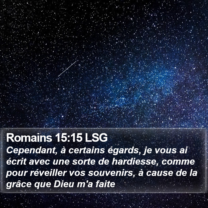 Romains 15:15 LSG Bible Study