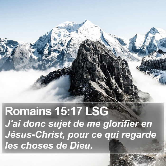 Romains 15:17 LSG Bible Study