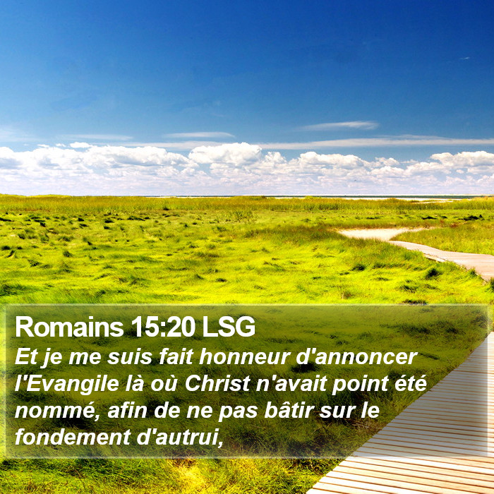 Romains 15:20 LSG Bible Study