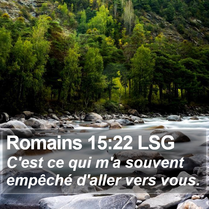 Romains 15:22 LSG Bible Study