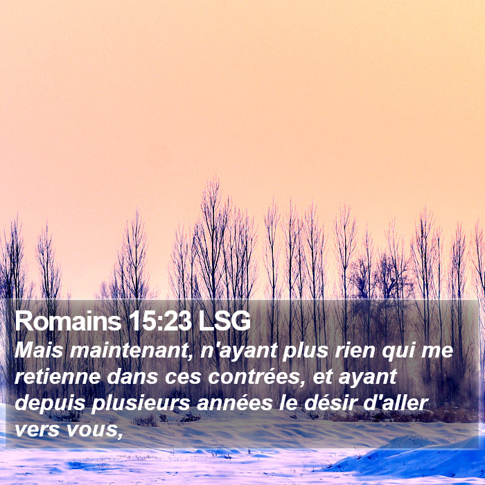 Romains 15:23 LSG Bible Study