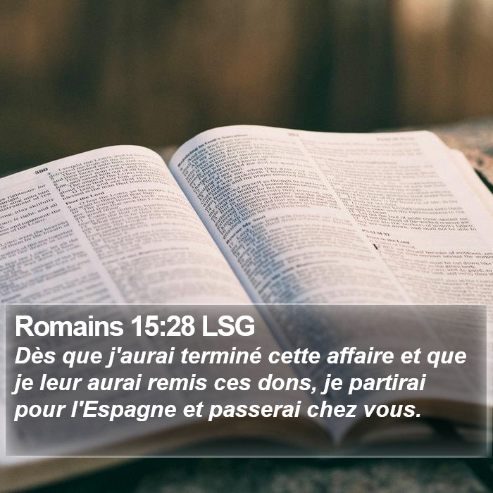Romains 15:28 LSG Bible Study