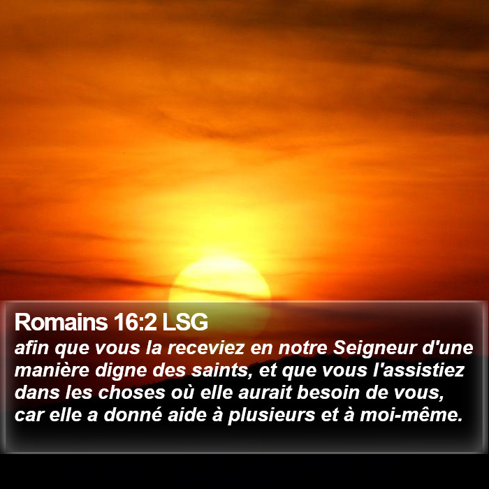 Romains 16:2 LSG Bible Study