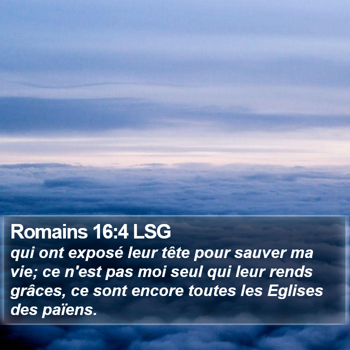 Romains 16:4 LSG Bible Study