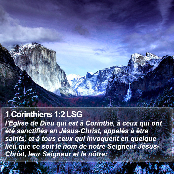 1 Corinthiens 1:2 LSG Bible Study