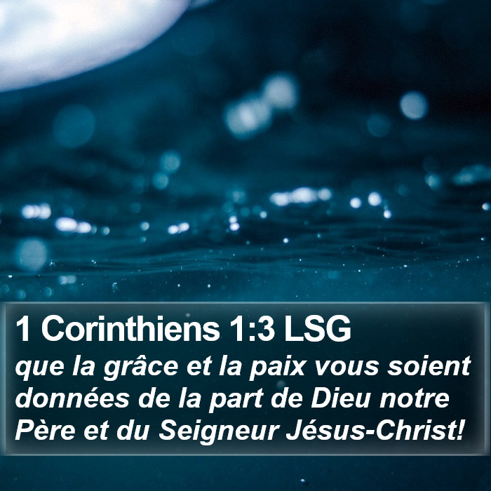 1 Corinthiens 1:3 LSG Bible Study