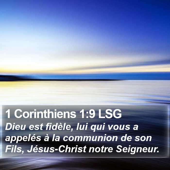 1 Corinthiens 1:9 LSG Bible Study