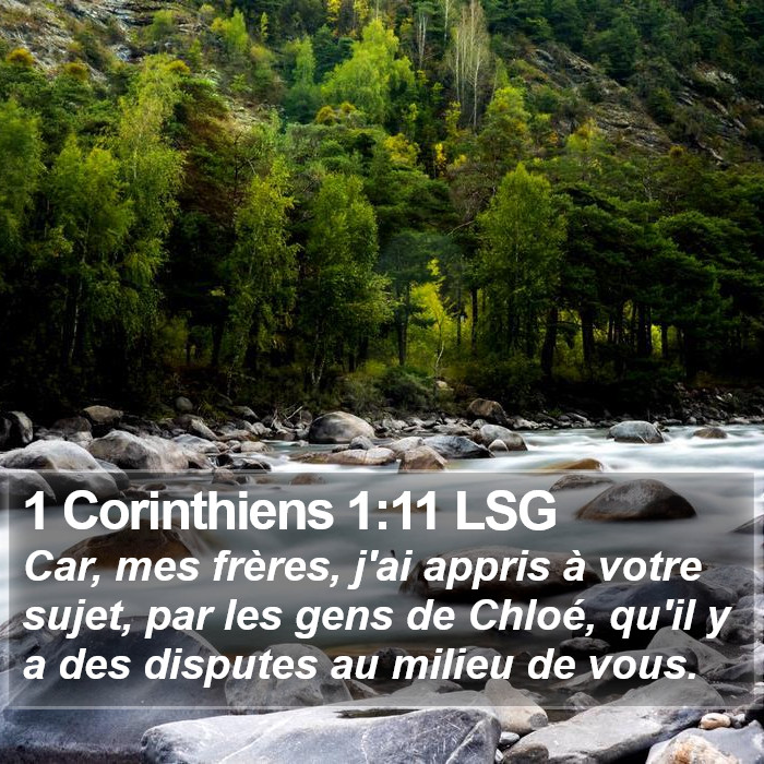 1 Corinthiens 1:11 LSG Bible Study