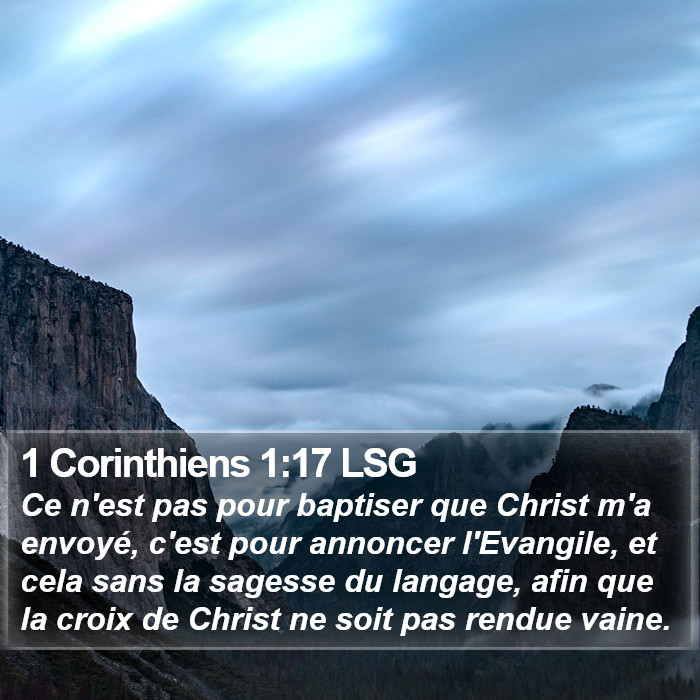 1 Corinthiens 1:17 LSG Bible Study