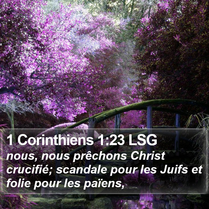 1 Corinthiens 1:23 LSG Bible Study