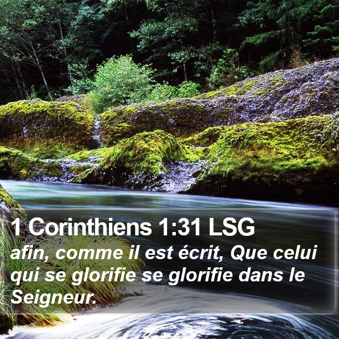 1 Corinthiens 1:31 LSG Bible Study