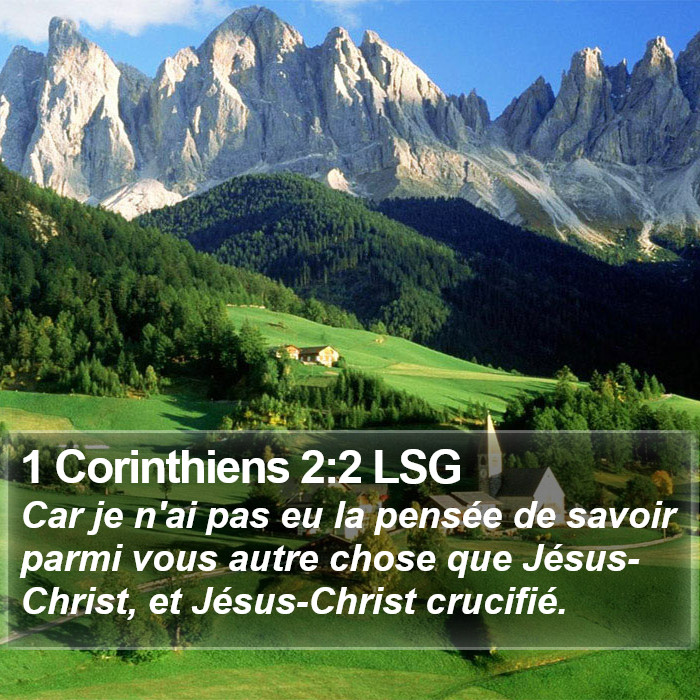 1 Corinthiens 2:2 LSG Bible Study