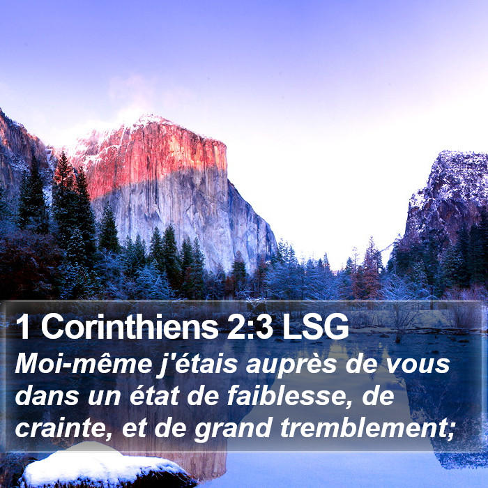 1 Corinthiens 2:3 LSG Bible Study