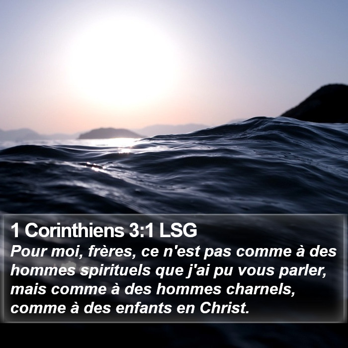 1 Corinthiens 3:1 LSG Bible Study